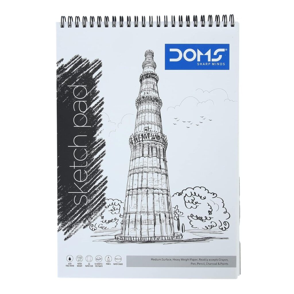 Doms Wiro Binding Notebook | Sketch Pad | Plain | 110GSM