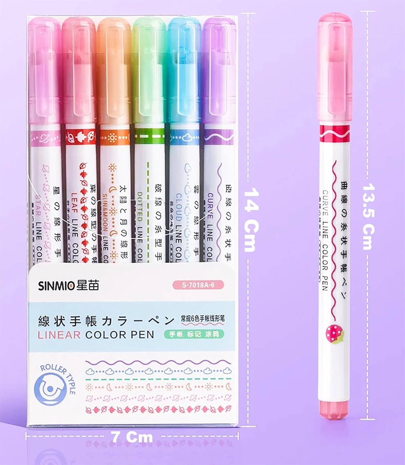 Linear Roller Curve Highlighter Pen - Image 2
