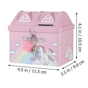 Unicorn Printed Hut Shape Coin Bank Piggy Bank