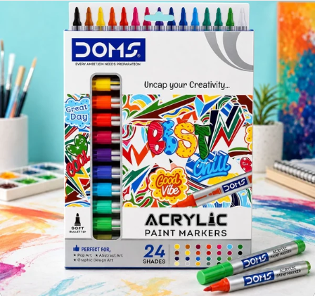 Doms Acrylic Paint Markers Set (Pack Of 24)
